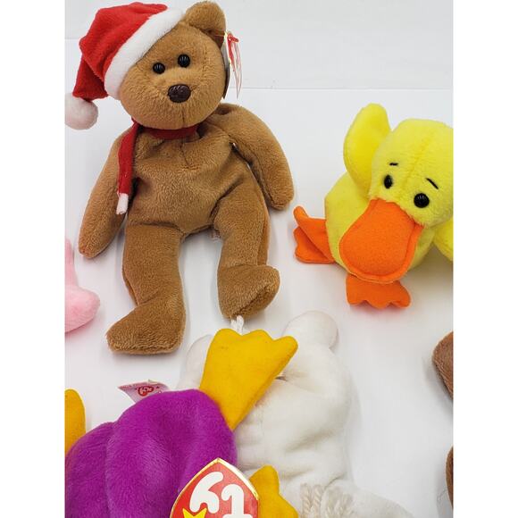 Ty Beanie Baby Lot 11 Patti Claude Quackers Teddy Waddle Erin Seaweed - Picture 5 of 15